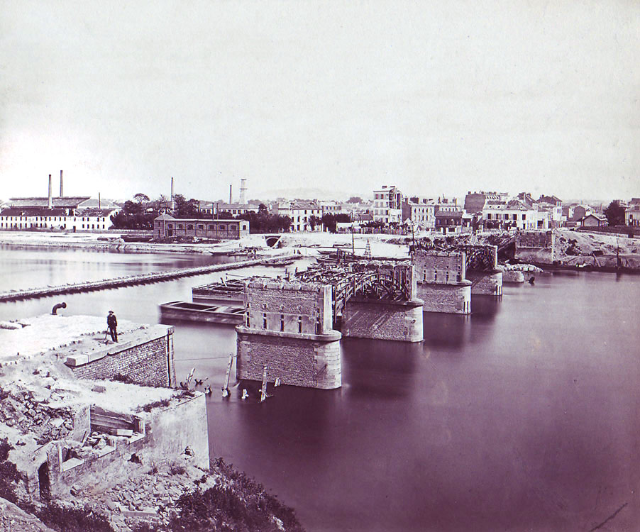 Adolphe Braun, Pont de chemin de fer à Asnières, 1871