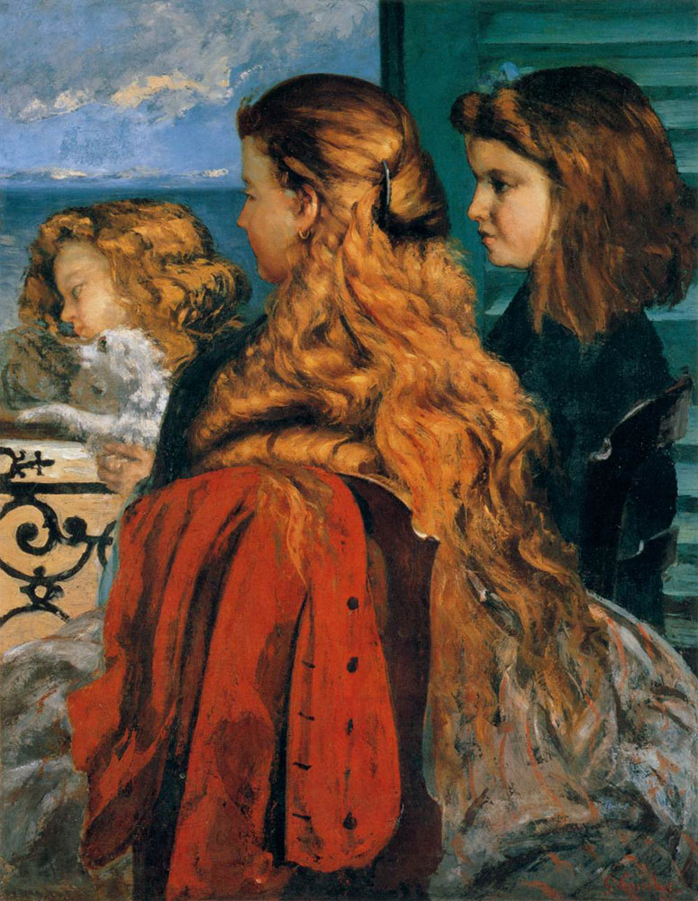 Gustave Courbet, trois jeunes Anglaises à la fenêtre