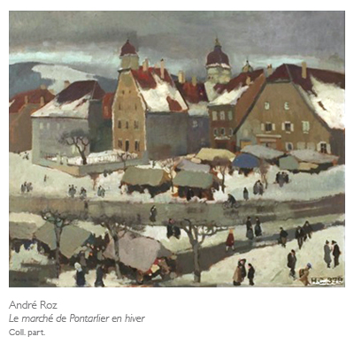 André Roz, Le marché de Pontarlier en hiver