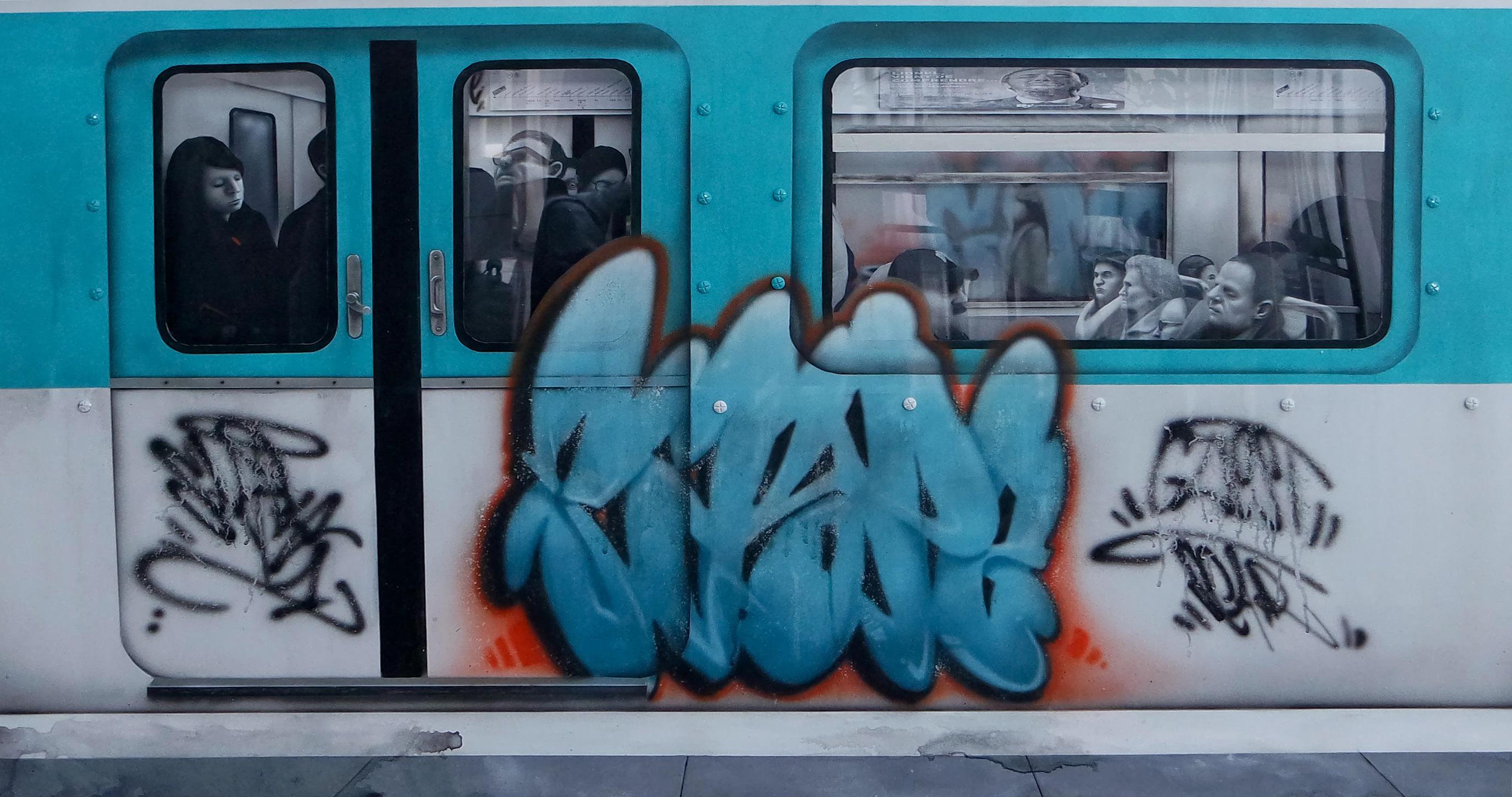 Saype, 7h14, Paris