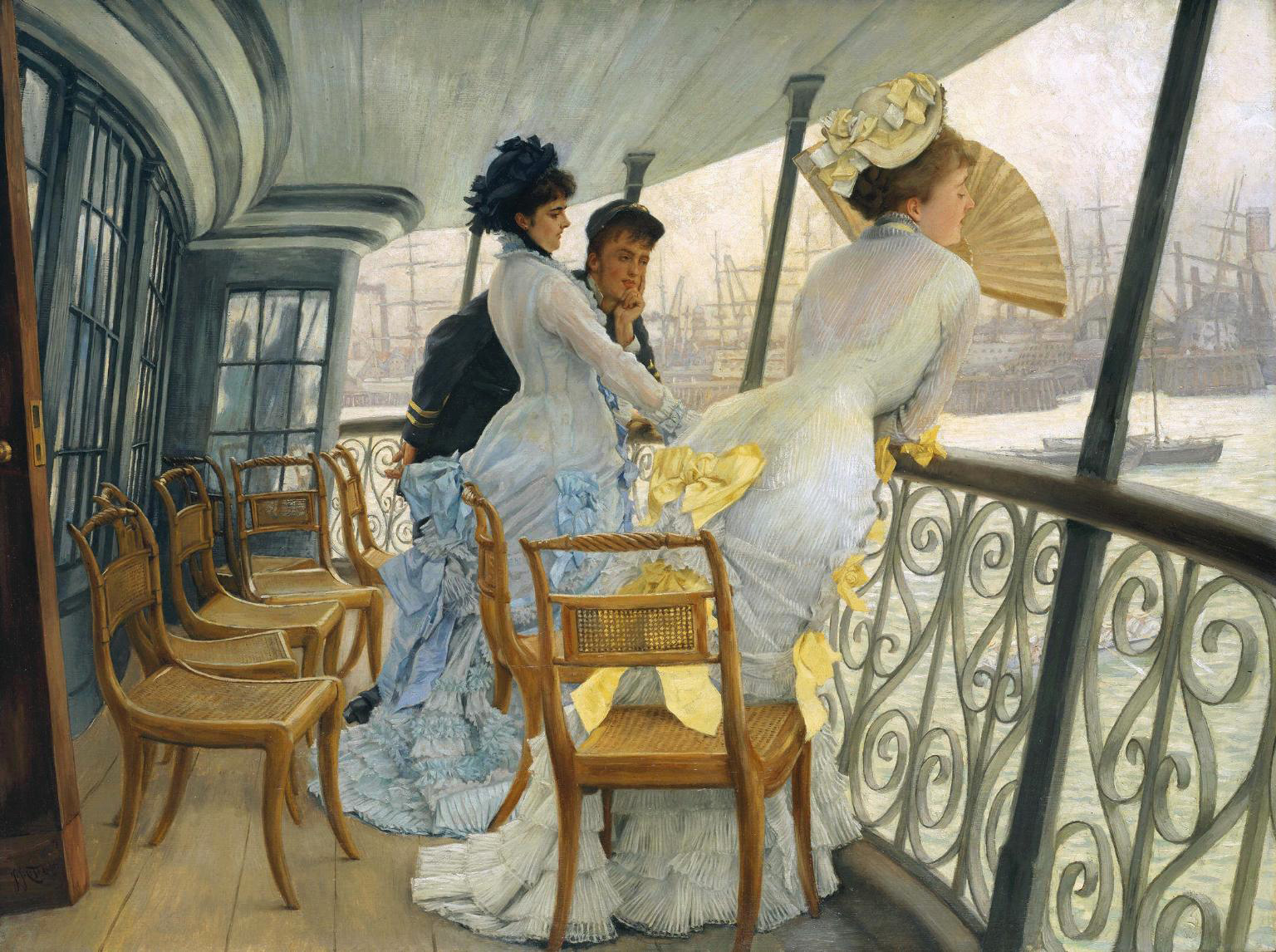 James Tissot, The gallery of HMS Calcutta (Porthmouth)