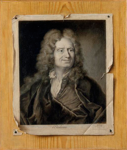 Gresly, Trompe-l'oeil au portrait gravé de Boileau