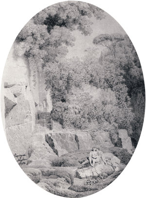 Jean-Pierre Pequignot, Paysage avec le tombeau de Virgile